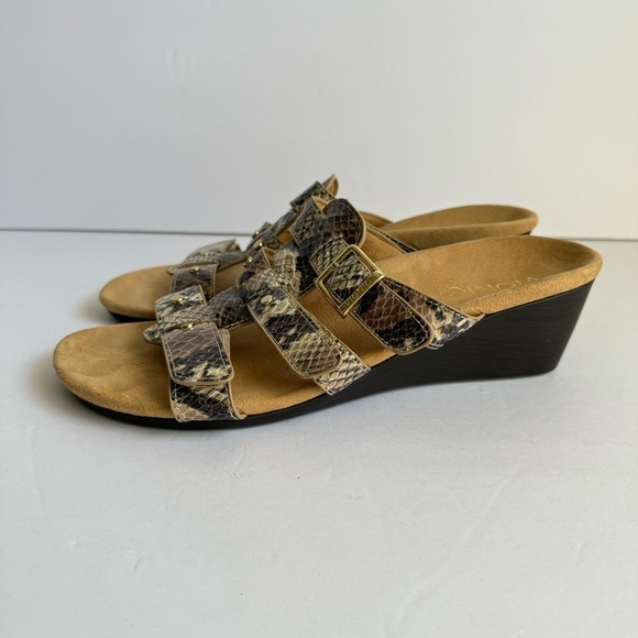 Vionic Radiant Sandals Snakeskin Print Wedges Comfort Shoes Like New Womens 7 - Picture 4 of 10